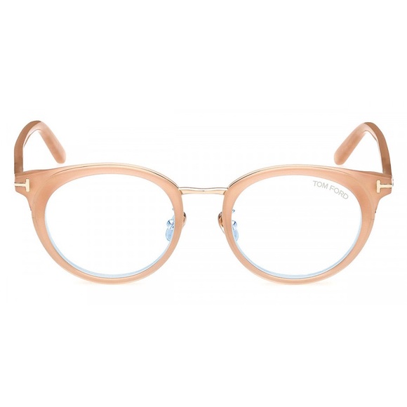 NEW FT5784-D-B 072 TOM FORD TF5784-D-B 072 WOMEN ROUND BEIGE CLEAR EYEGLASSES - Picture 2 of 3